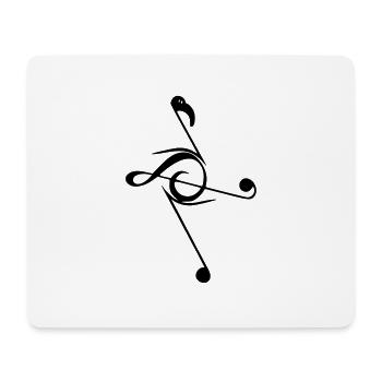 note de musique flamant - Tapis de souris (format paysage) - blanc - Devant