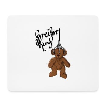 Greifer King, Teddy am Greifarm, Geschenkidee, - Mousepad (Querformat) - Weiß - Vorne