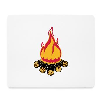 lagerfeuer camping abend nacht campen camper holz - Mousepad (Querformat) - Weiß - Vorne