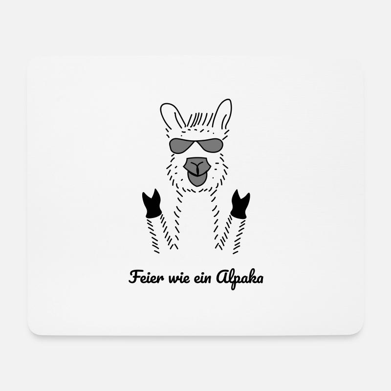 Feier wie ein Alpaka, Lama,Geschenkidee, Idee - Mousepad (Querformat) - Weiß