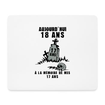 18 ans tombe memoire mort souvenir anniversaire - Tapis de souris (format paysage) - blanc - Devant