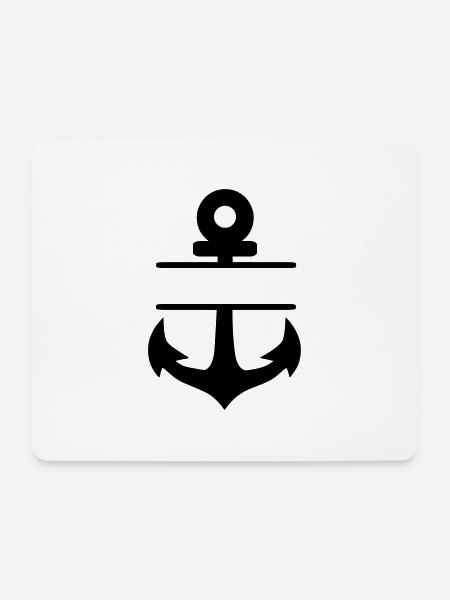 Anchor blanco round - Mouse Pad (horizontal) - white