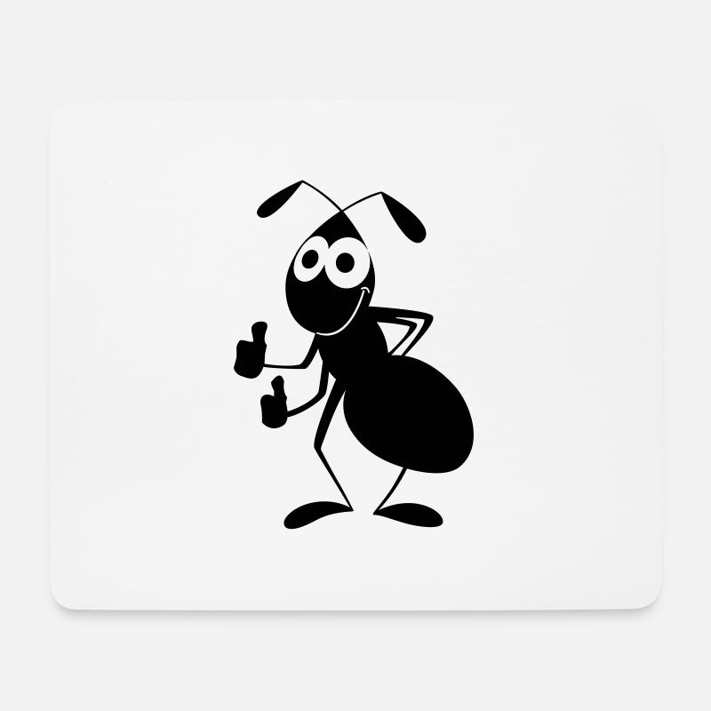 Ameise mit Daumen hoch - Mousepad (Querformat) - Weiß