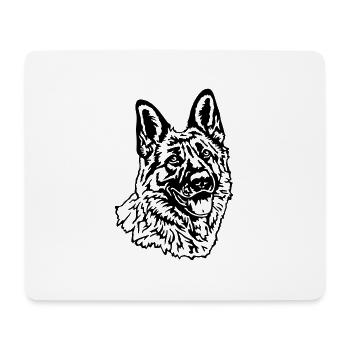 572 Deutscher Schäferhund - Mousepad (Querformat) - Weiß - Vorne
