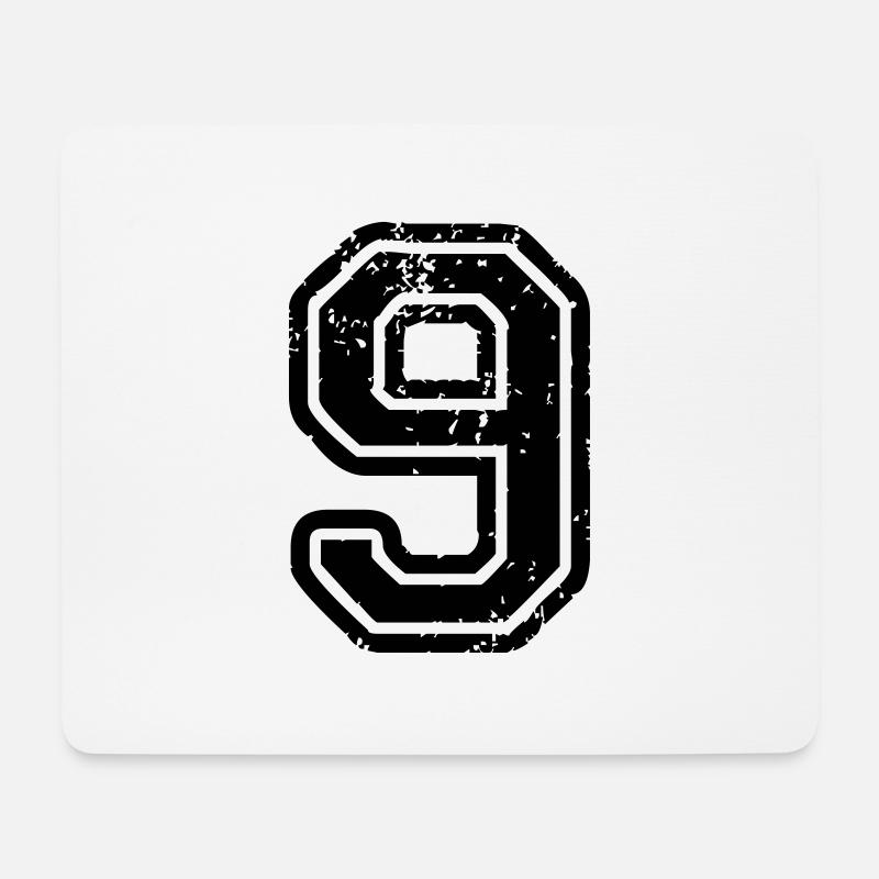 9 - Nummer - Mousepad (Querformat) - Weiß