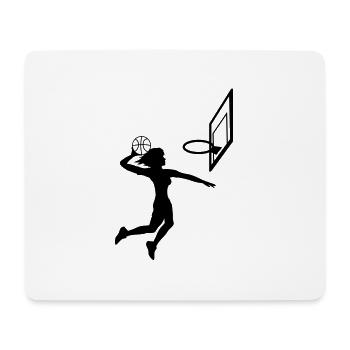 dunking basketball dunk woman female girl coo - Mouse Pad (horizontal) - white - Front