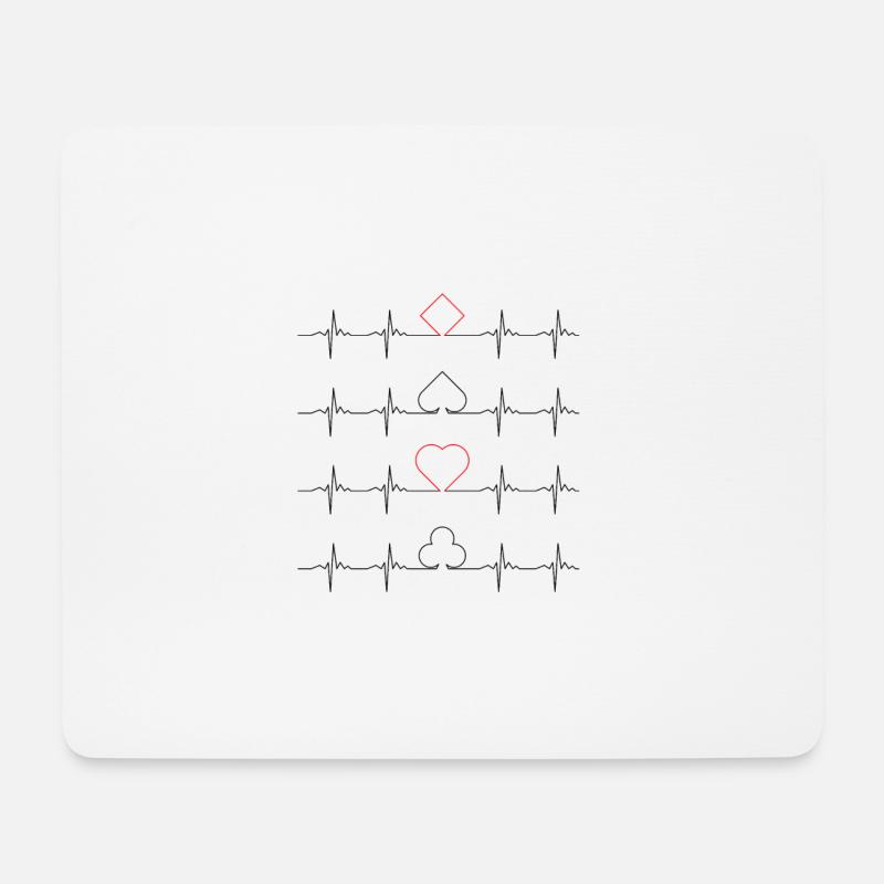 Poker Herzschlag / poker heartbeat - Mousepad (Querformat) - Weiß