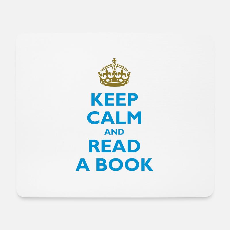 Keep calm and read a book - Mousepad (Querformat) - Weiß
