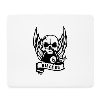 billard tete mort skull aile banderole logo - Tapis de souris (format paysage) - blanc - Devant