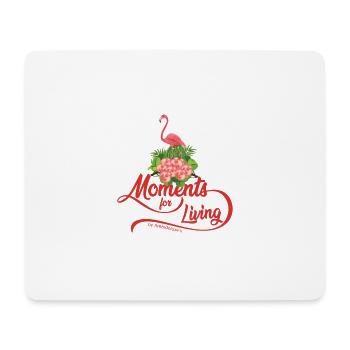 Pink flamingo with pink flowers on green - Mousepad (Querformat) - Weiß - Vorne