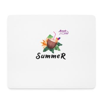 Coconut Summer with flower and fruits and straw - Mousepad (Querformat) - Weiß - Vorne