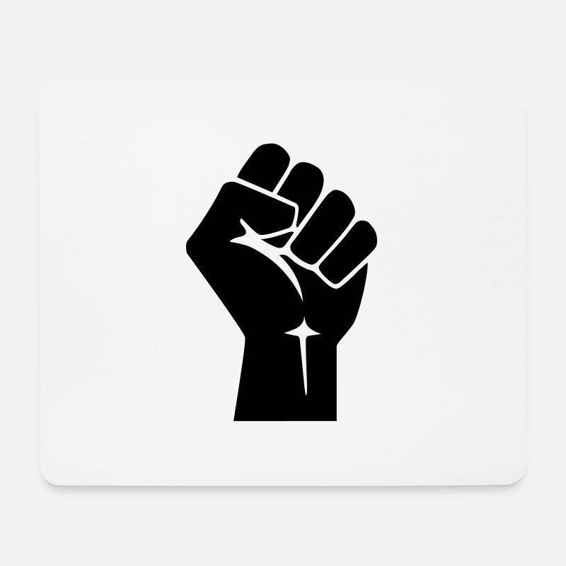 Raised Fist Logo (Vector) - Mouse Pad (horizontal) - white