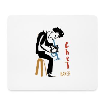 Chet Baker trompette - Tapis de souris (format paysage) - blanc - Devant