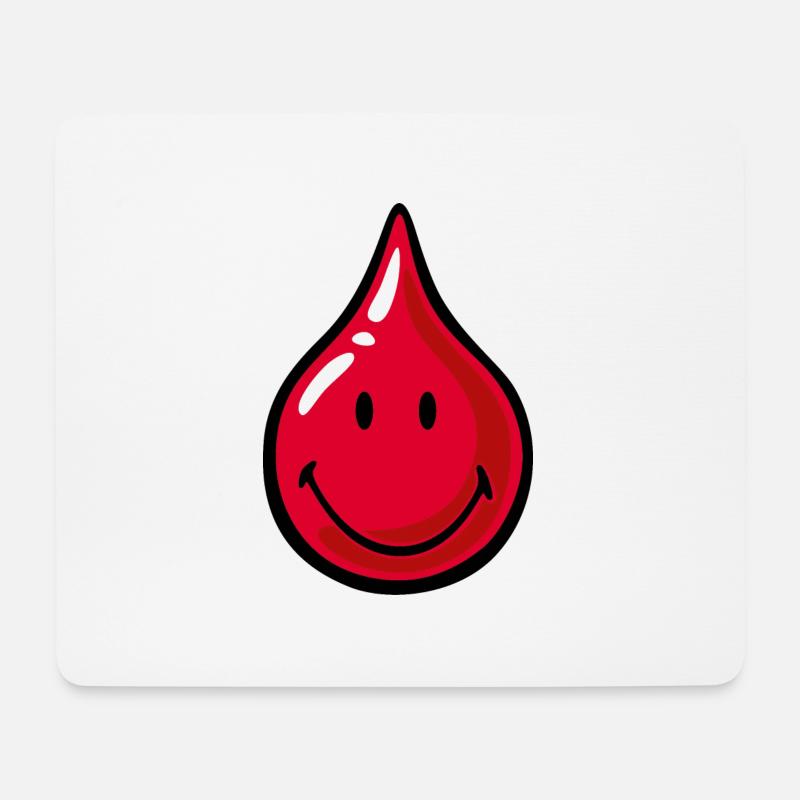 Smiley Blood Droplet - Mousepad (Querformat) - Weiß