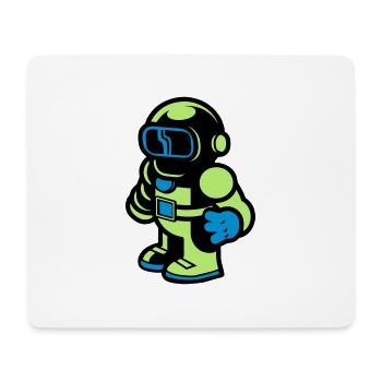 Cartoon Spaceman Astronaut - Mouse Pad (horizontal) - white - Front