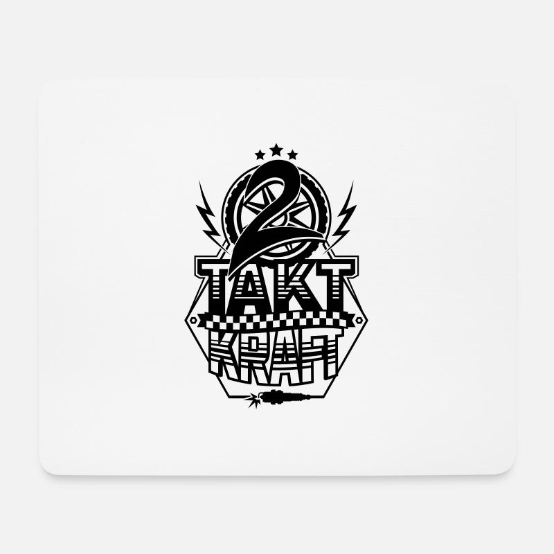 2-Takt-Kraft / Zweitaktkraft - Mousepad (Querformat) - Weiß