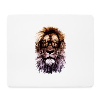 Hipster lion - Mouse Pad (horizontal) - white - Front