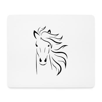 Pferdekopf - Mousepad (Querformat) - Weiß - Vorne