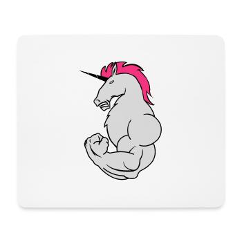 bodybuilding_einhorn_02 - Mousepad (Querformat) - Weiß - Vorne