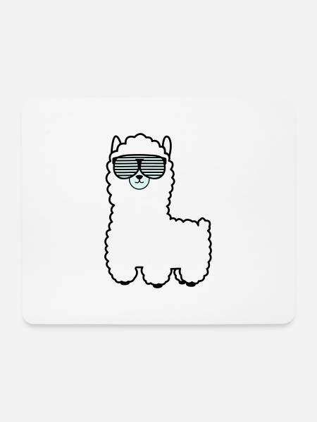 lama_002 - Mousepad (Querformat) - Weiß