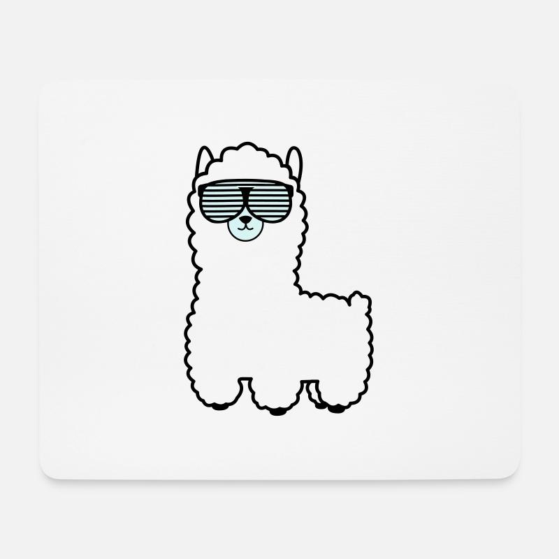 lama_002 - Mousepad (Querformat) - Weiß