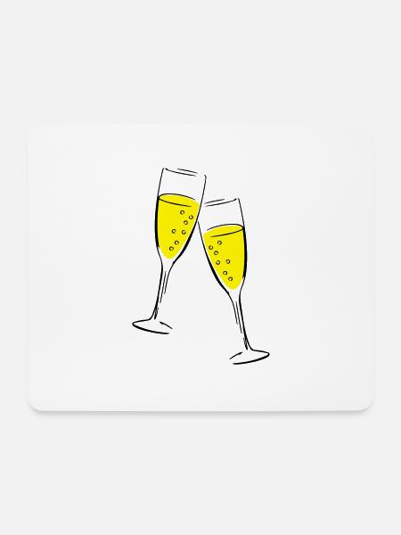 sekt design glas - Mousepad (Querformat) - Weiß