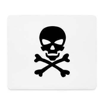 Todeskopf ikone os kreuzt - Mousepad (Querformat) - Weiß - Vorne