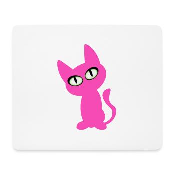 t-shirt chat rose rose gueule de bois chat chats rose - Tapis de souris (format paysage) - blanc - Devant