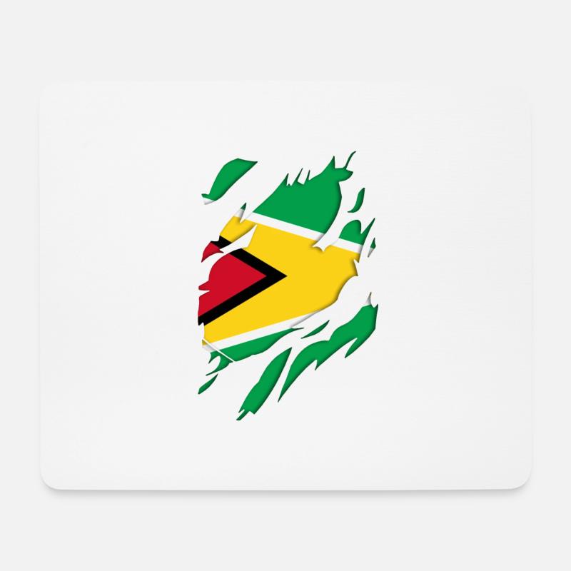 Guyana flag torn motif - Mouse Pad (horizontal) - white