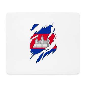 Cambodia flag torn motif - Mouse Pad (horizontal) - white - Front