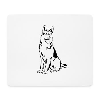 Deutscher Schäferhund - Mousepad (Querformat) - Weiß - Vorne