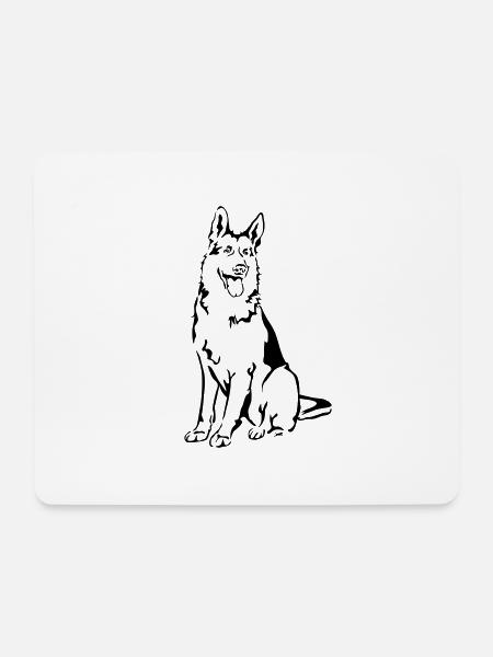 Deutscher Schäferhund - Mousepad (Querformat) - Weiß