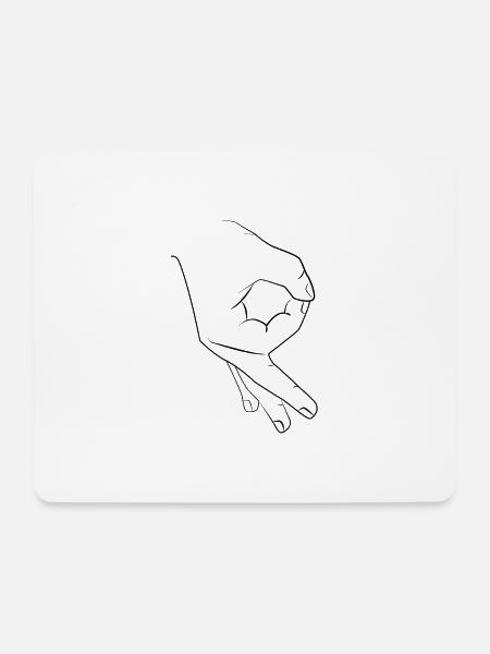 Reingeschaut / Prank / Troll Hand - Mousepad (Querformat) - Weiß