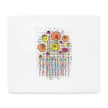 fleurs - Tapis de souris (format paysage) - blanc - Devant