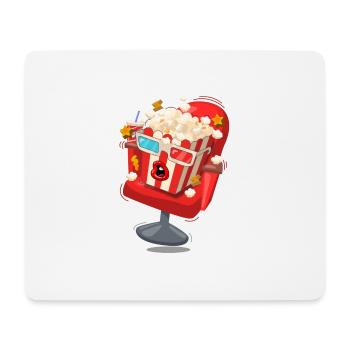 Idée cadeau drôle de pop-corn USA Movie Time Cinema - Tapis de souris (format paysage) - blanc - Devant