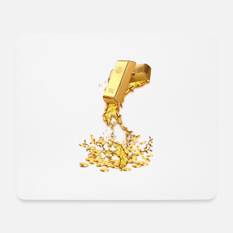 Melting Gold - Mousepad (Querformat) - Weiß