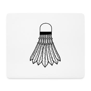 Badminton Racket Racketlon Shuttlecock - Mouse Pad (horizontal) - white - Front