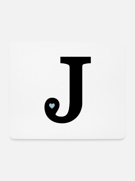 Buchstabe J Anfangsbuchstabe - Mousepad (Querformat) - Weiß