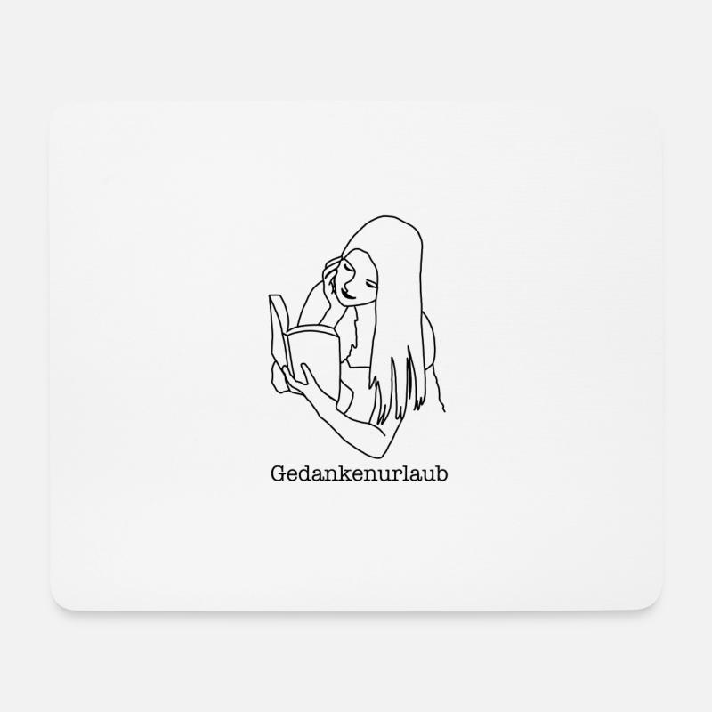 Gedankenurlaub im Buch - Mousepad (Querformat) - Weiß
