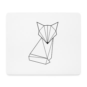 Origami Fuchs schwarz - Mousepad (Querformat) - Weiß - Vorne