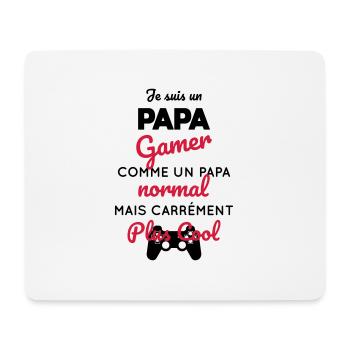 Gamer - papa gamer carrément plus cool - Tapis de souris (format paysage) - blanc - Devant
