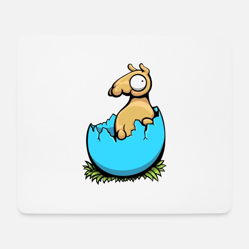 Osterlama - Mousepad (Querformat) - Weiß