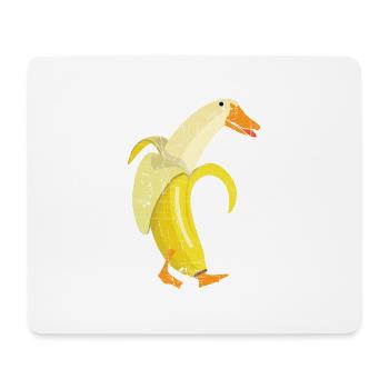 Funny Duck Banana Farm Animal Fruit Pun Design - Mouse Pad (horizontal) - white - Front