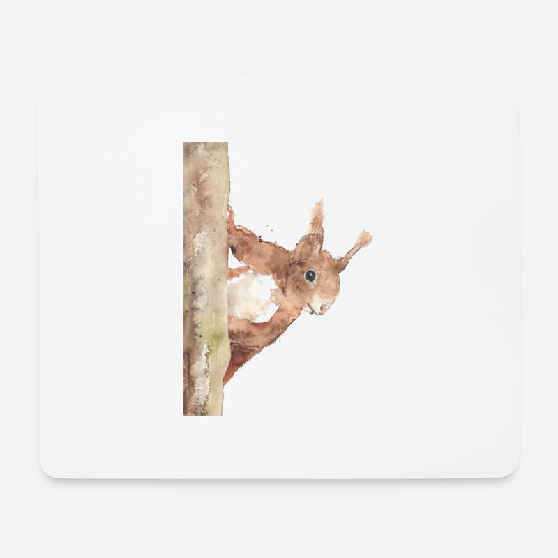 Eichhörnchen - Mousepad (Querformat) - Weiß