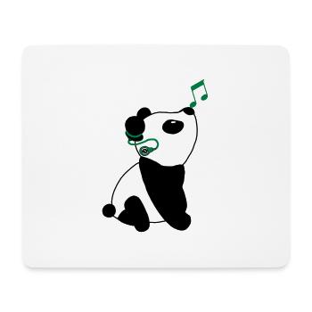 Panda with cochlear implant - Mouse Pad (horizontal) - white - Front