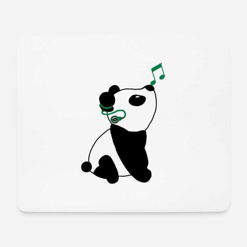 Panda with cochlear implant - Mouse Pad (horizontal) - white