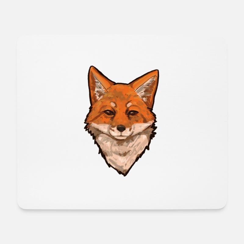 Fuchskopf Foxhead Fuchs Zeichnung Kunst - Mousepad (Querformat) - Weiß