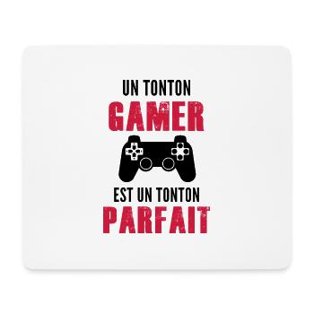 Un tonton gamer est un tonton parfait - Tapis de souris (format paysage) - blanc - Devant