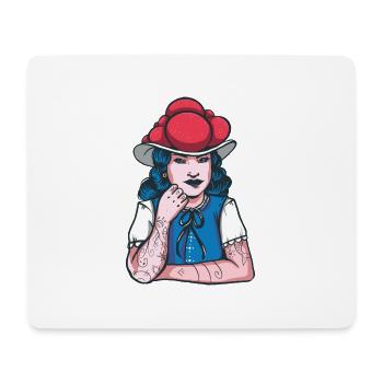 Schwarzwaldmarie Bollenhut Tattoo - Tapis de souris (format paysage) - blanc - Devant