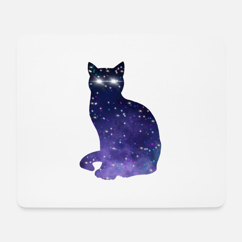 Kosmische Katze - Mousepad (Querformat) - Weiß